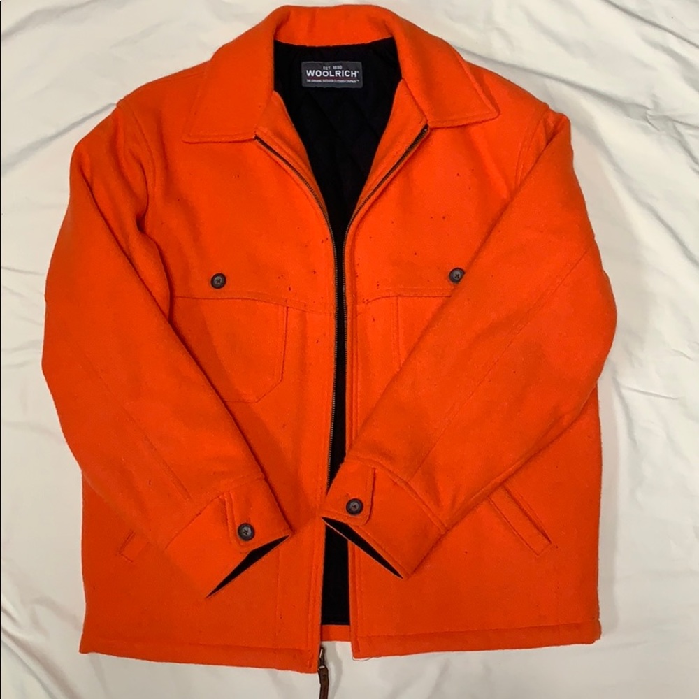 Woolrich Blaze Orange Wool Hunting Jacket